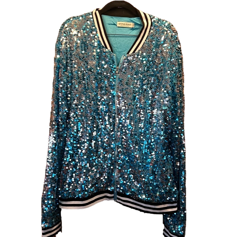Anna-Kaci California Jacket, SZ XXL, PTP 27”, Length 27.5”, Full of Sparkles - Picture 7 of 9